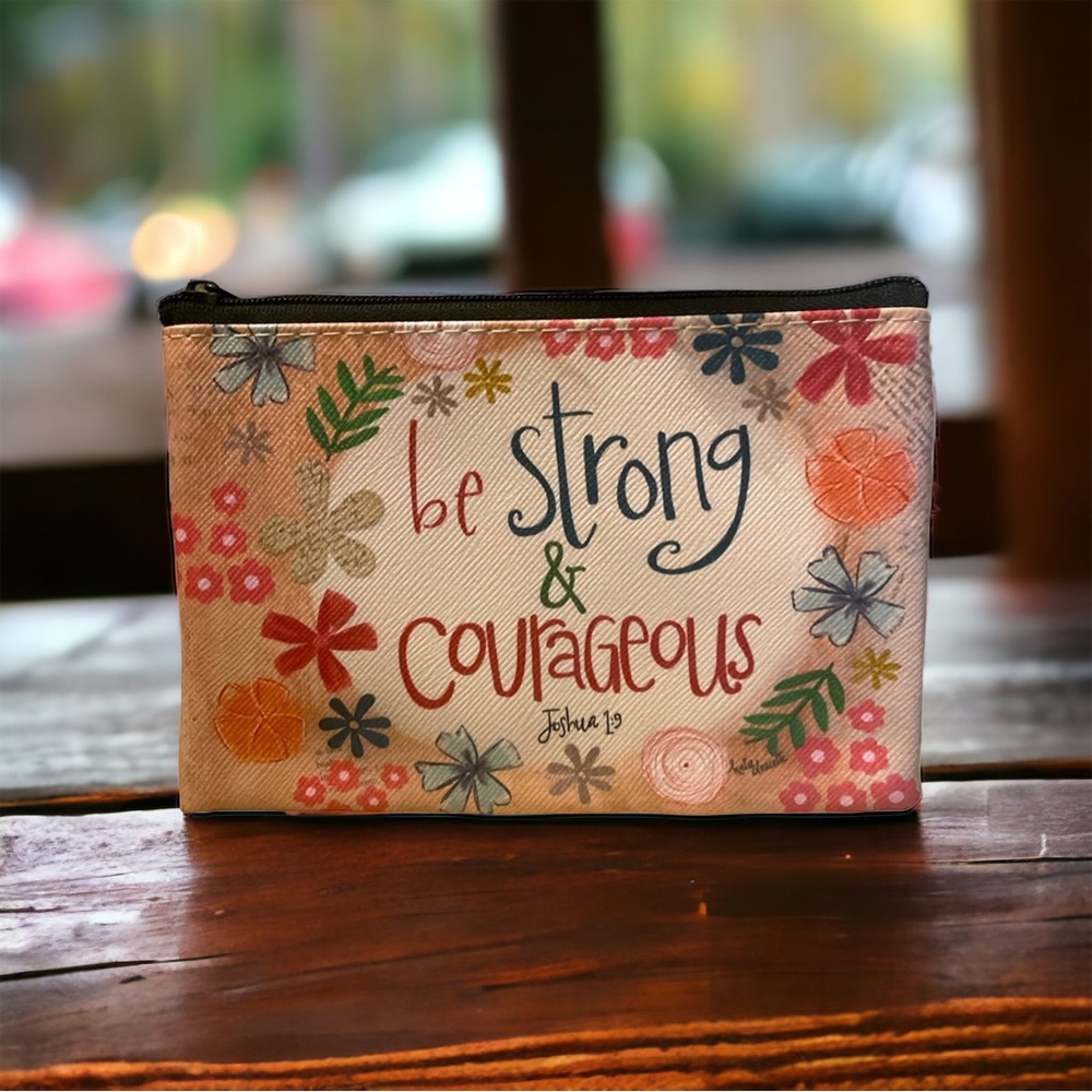 NWT Be Strong & Courageous Coin Purse
